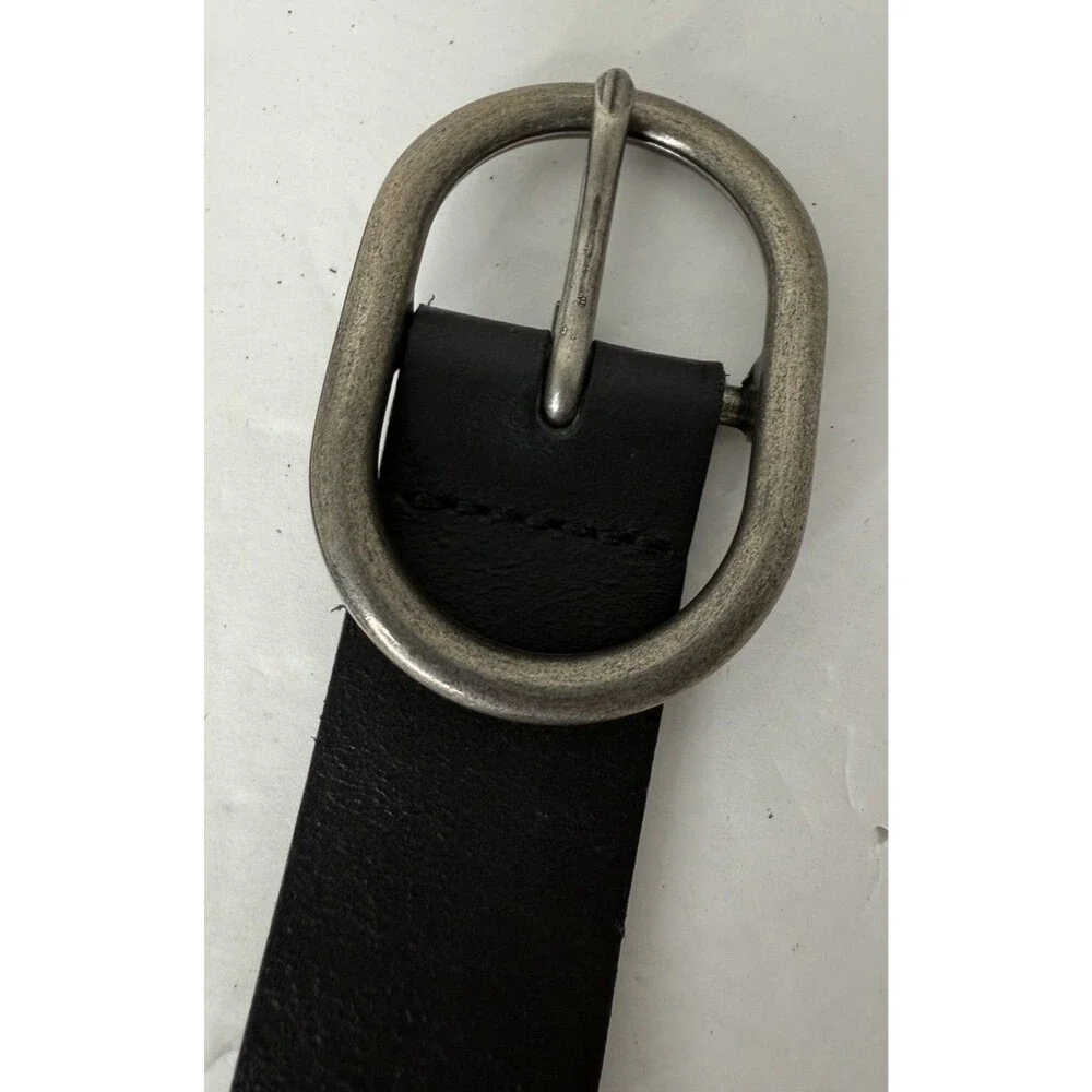 Levis Leather Women Belt Brown BOHO  Oval  Buckle Sz 30 Brown Made in Italy